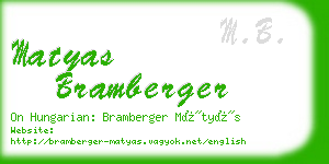 matyas bramberger business card